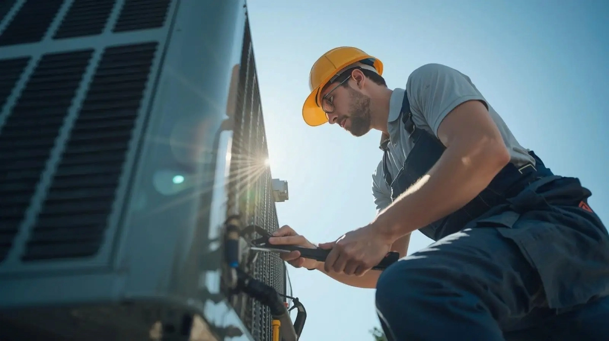 Aircon technician repair service - professional fixing split unit