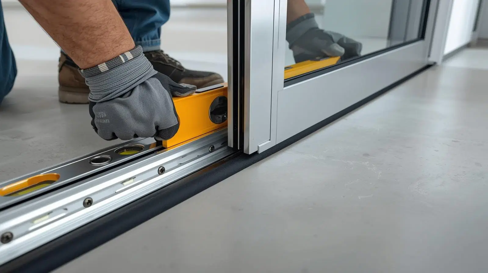 Professional aluminium fabrication workshop showing precision cutting equipment and skilled technicians at work