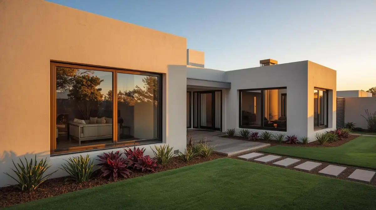 Professional aluminium window frame installation in South African residential home