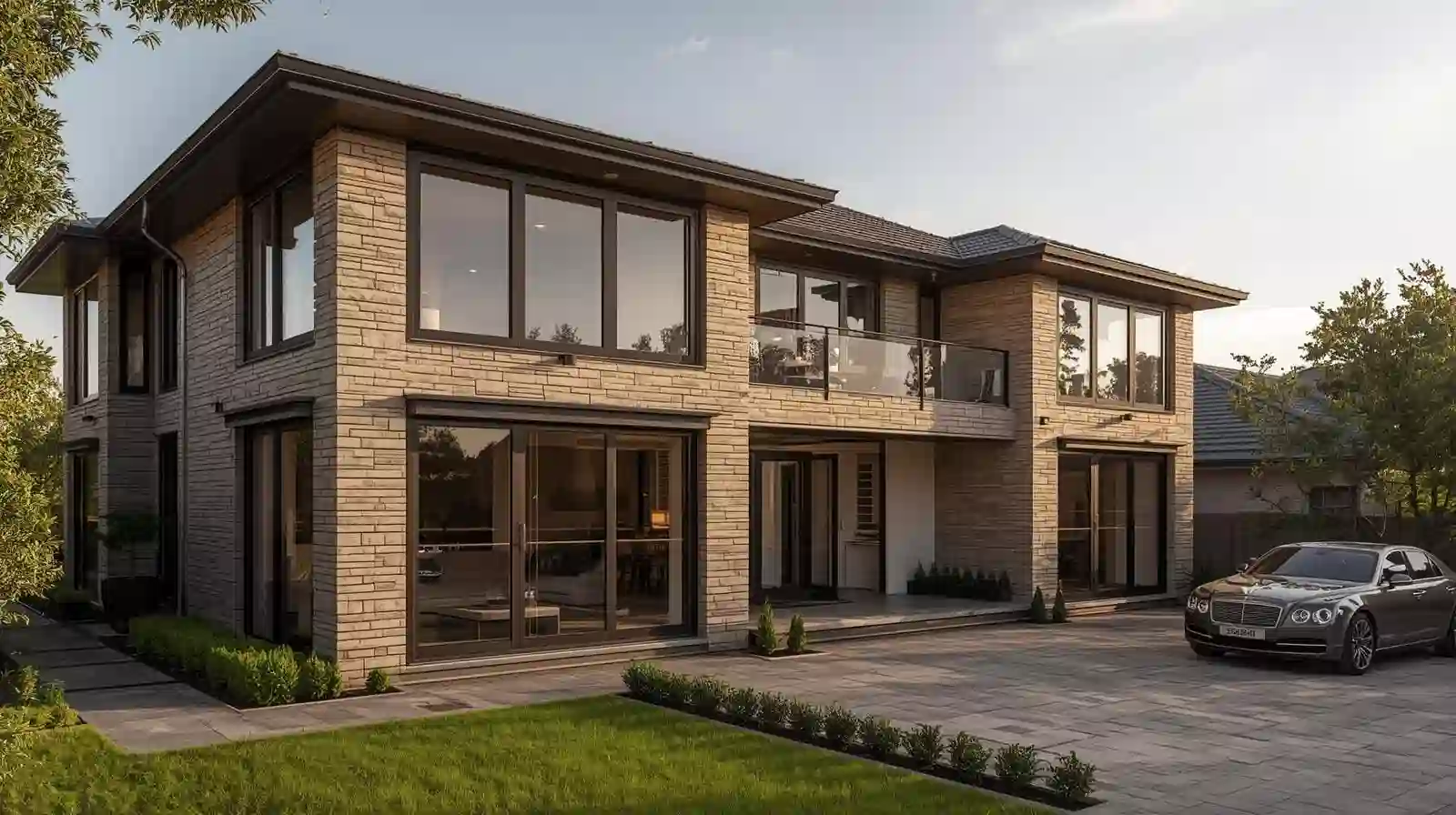 Complete steel to aluminium window conversion project showing before and after transformation of residential home