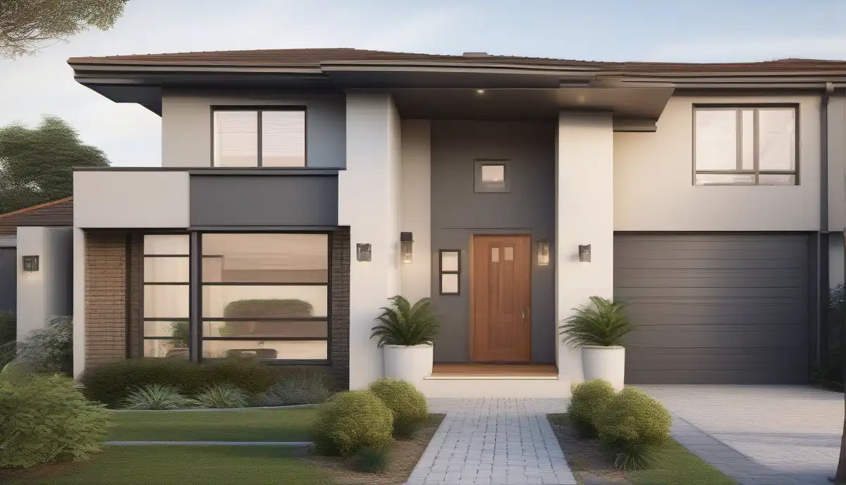 Family home exterior renovated - modern South African house after renovation