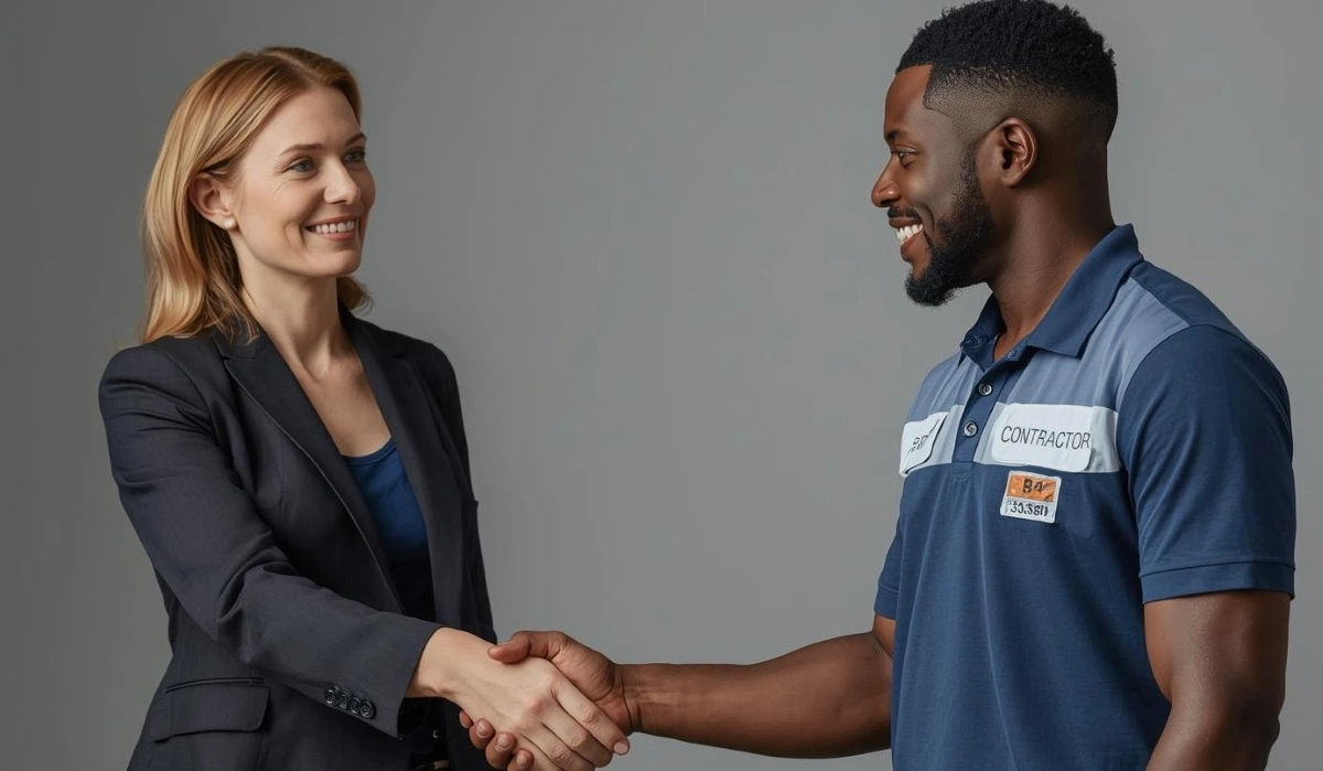 How to choose a reliable builder South Africa - professional builder reviewing plans with homeowner