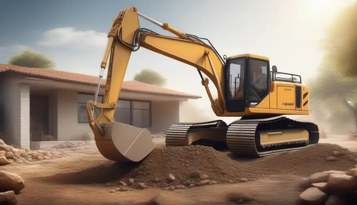 Rock excavation site preparation - blasting or breaking rock on sloping site