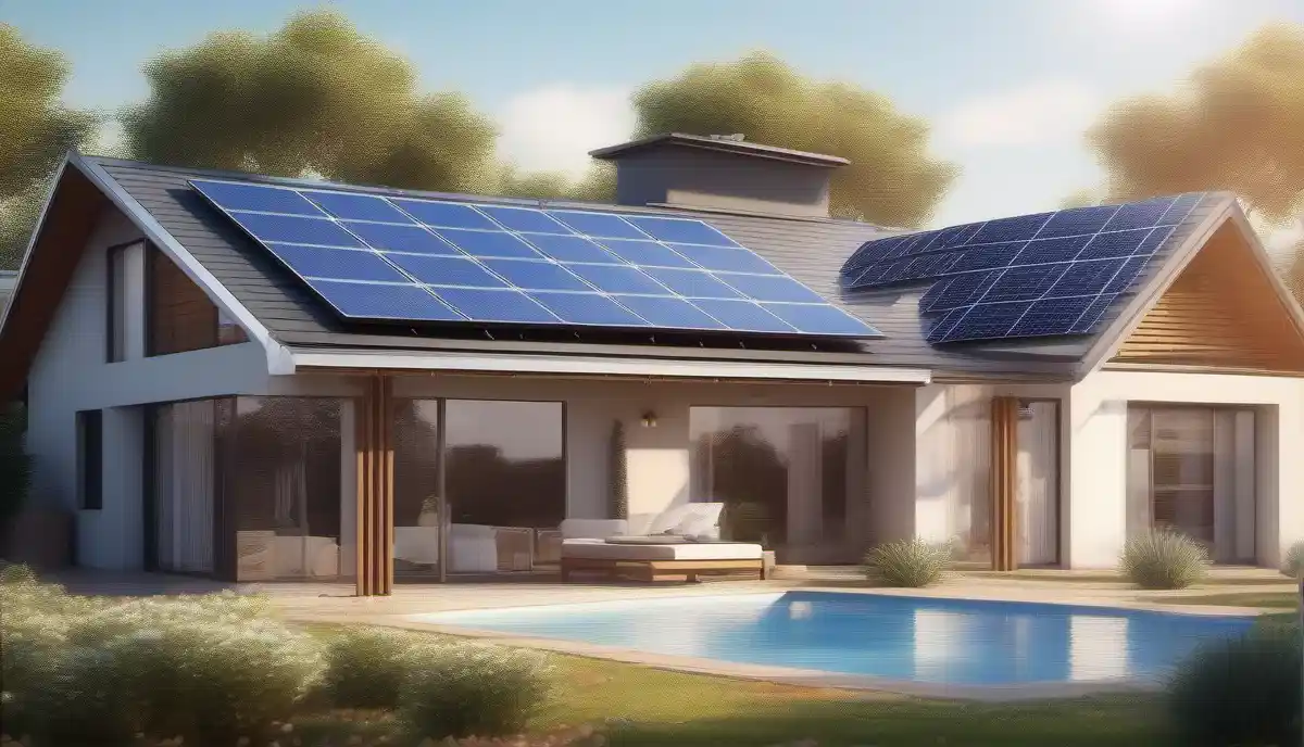 Solar panels on energy efficient home - renewable energy South Africa