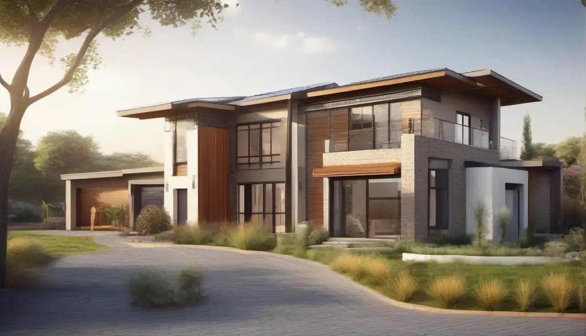 Sustainable building energy efficient homes South Africa - modern eco-home with solar panels
