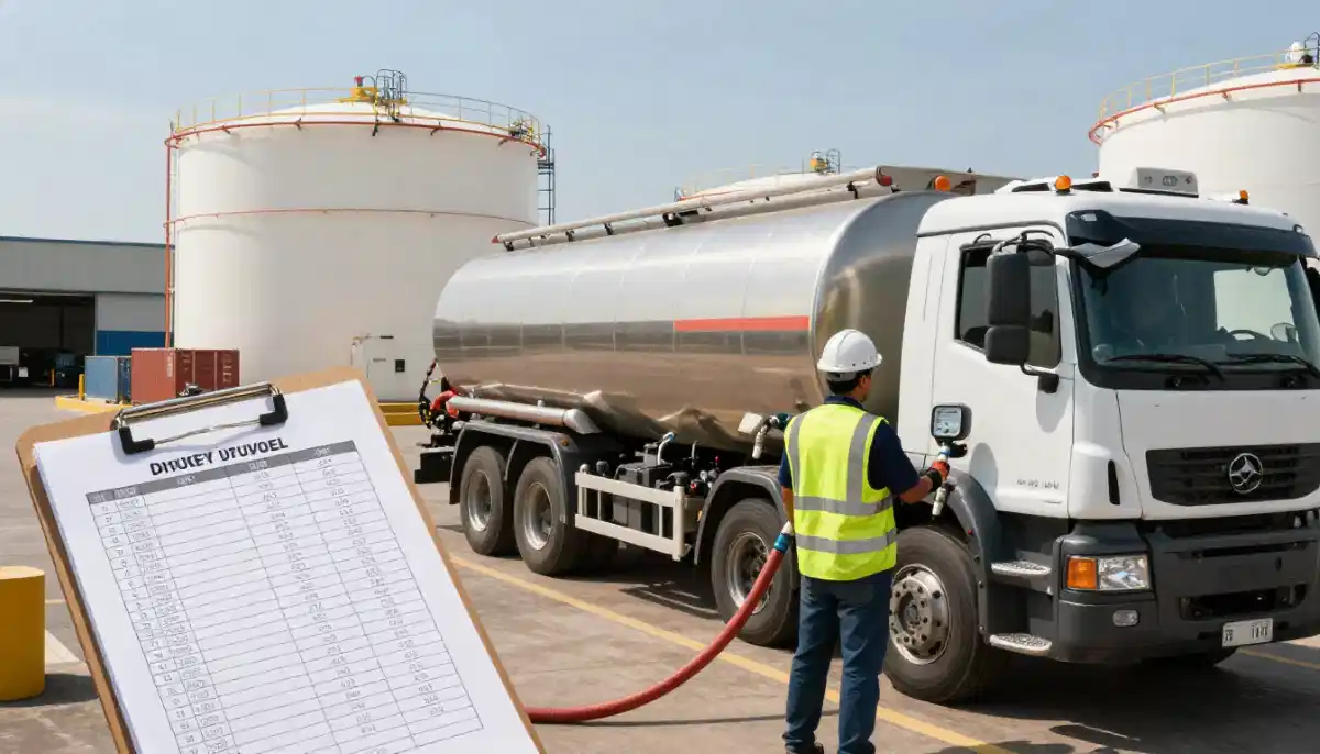 Bulk fuel tanker delivering diesel to an industrial site in Gauteng, highlighting commercial fuel logistics