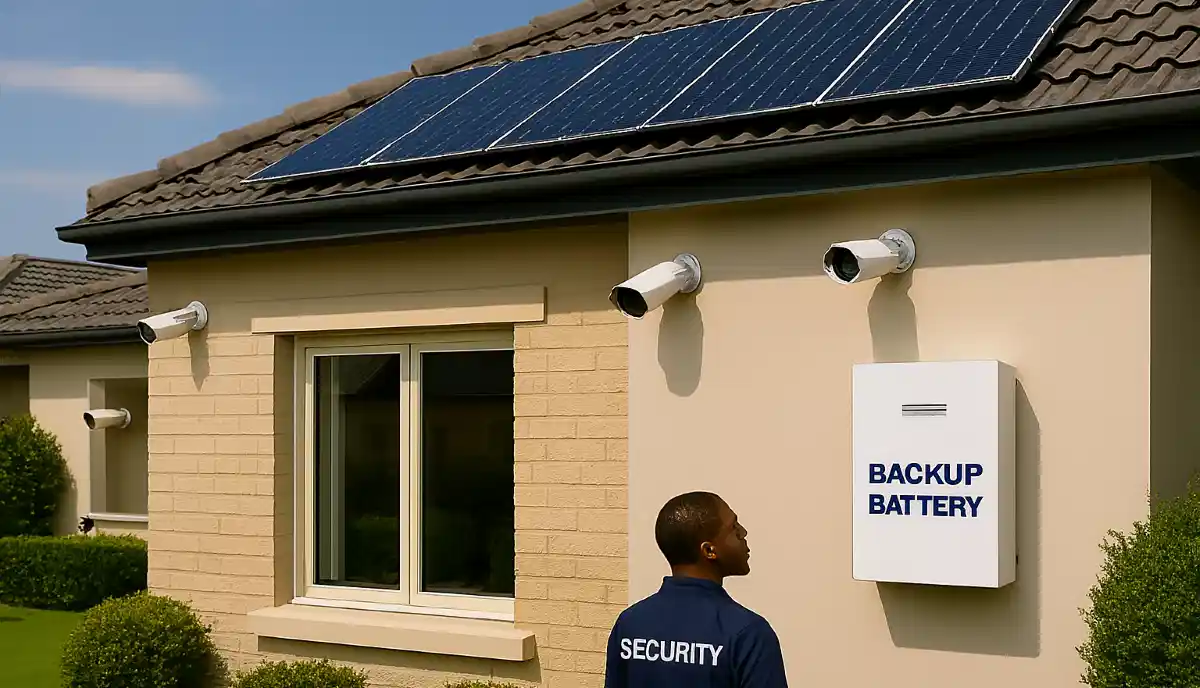 CCTV loadshedding backup solar systems South Africa – security cameras with UPS and solar power