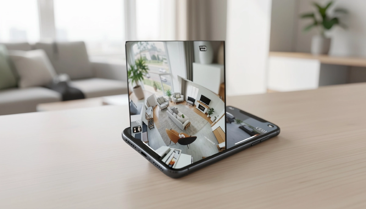 CCTV mobile app remote viewing – smartphone accessing security camera feed