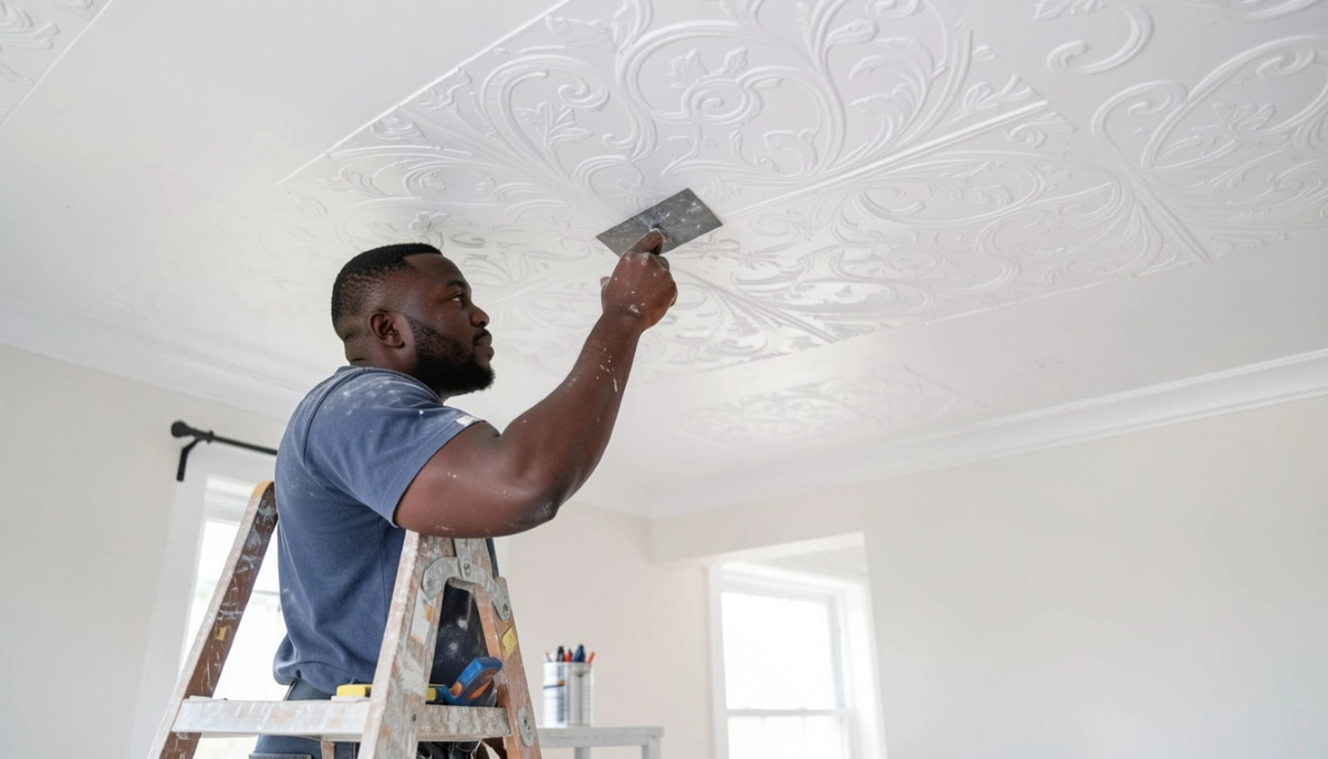 Ceiling texture finish application – applying textured finish to ceiling surface