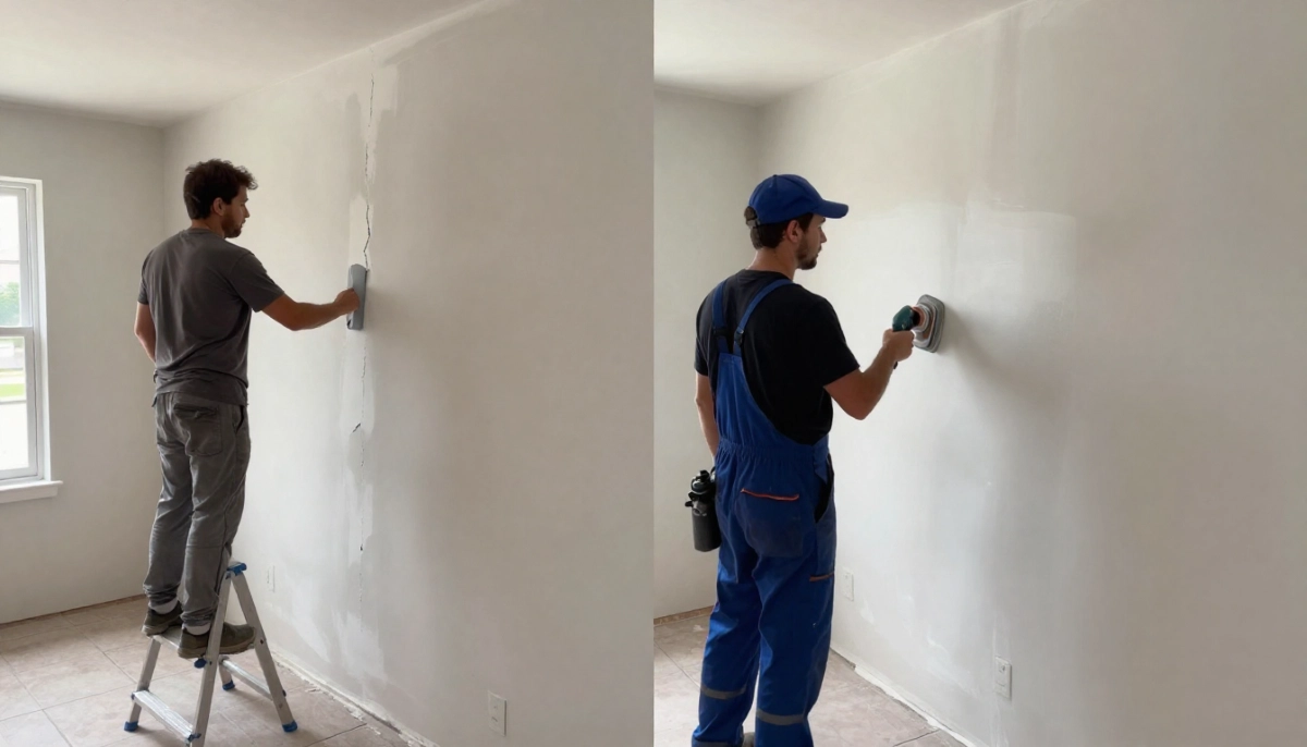 DIY ceiling repair vs professional South Africa – homeowner attempting repair vs professional technician