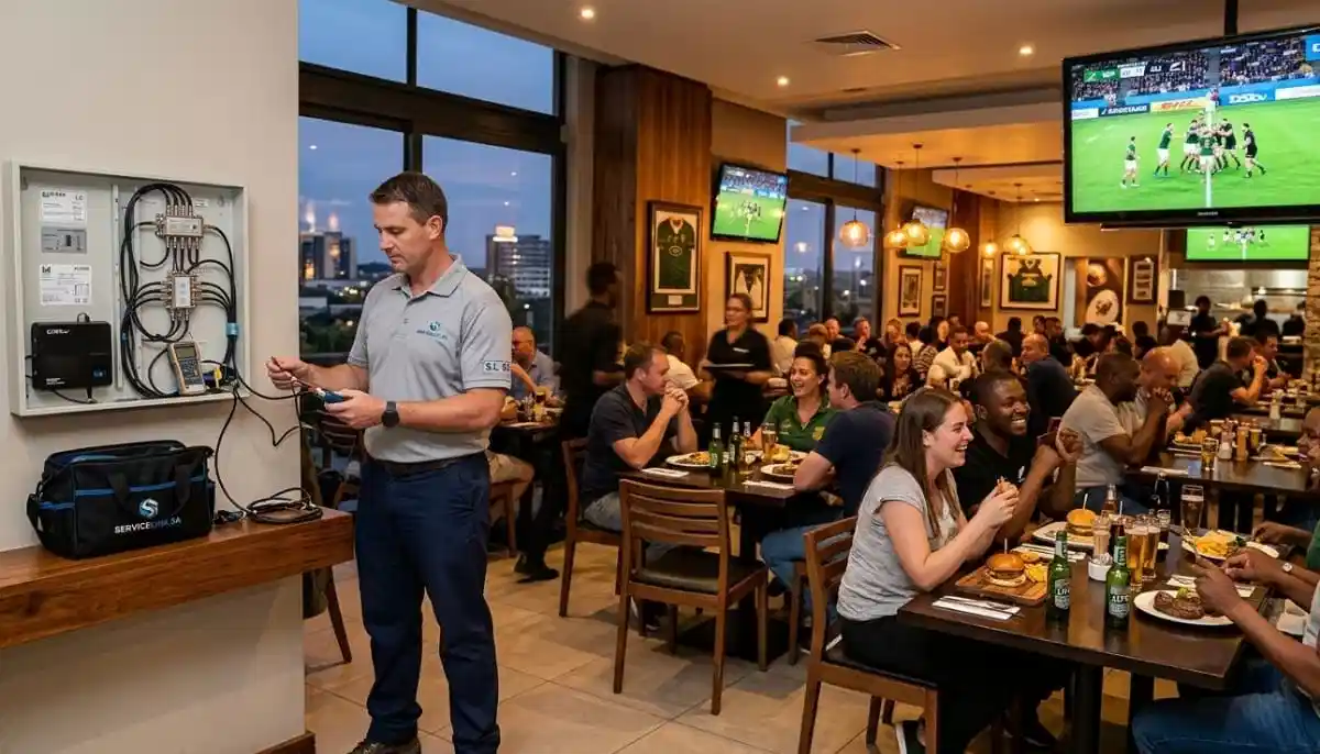 Happy customer watching DSTV after successful decoder activation and smartcard pairing