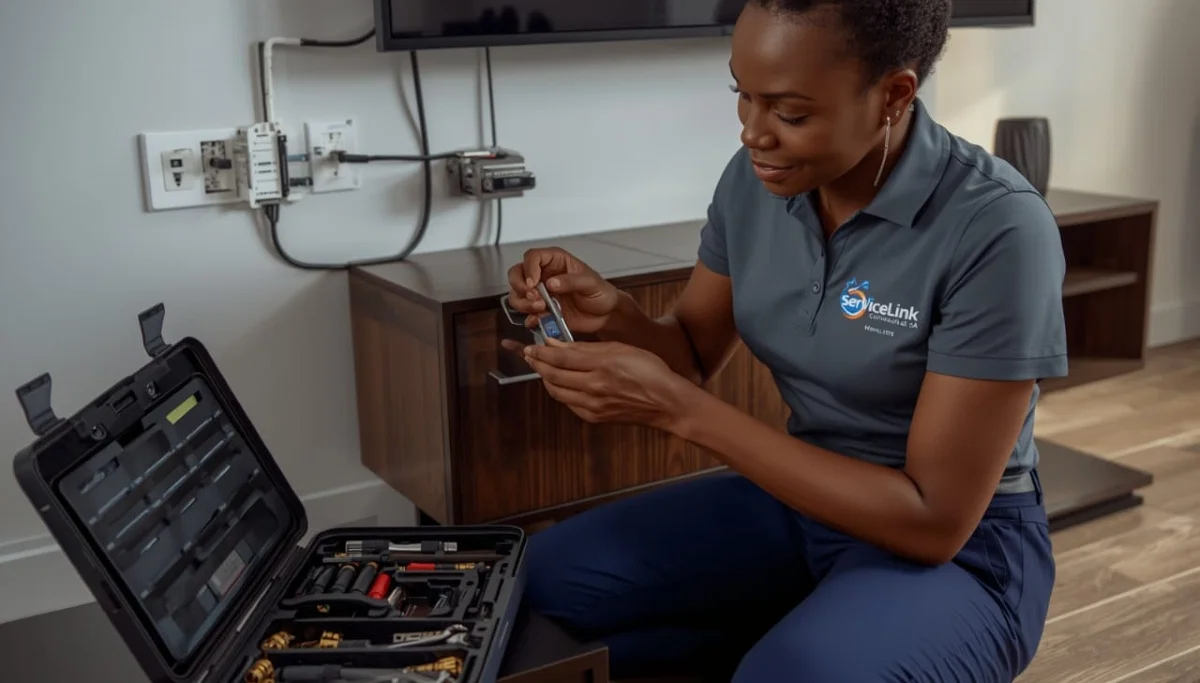 DSTV extra TV point installation showing second television in bedroom connected to existing DSTV system