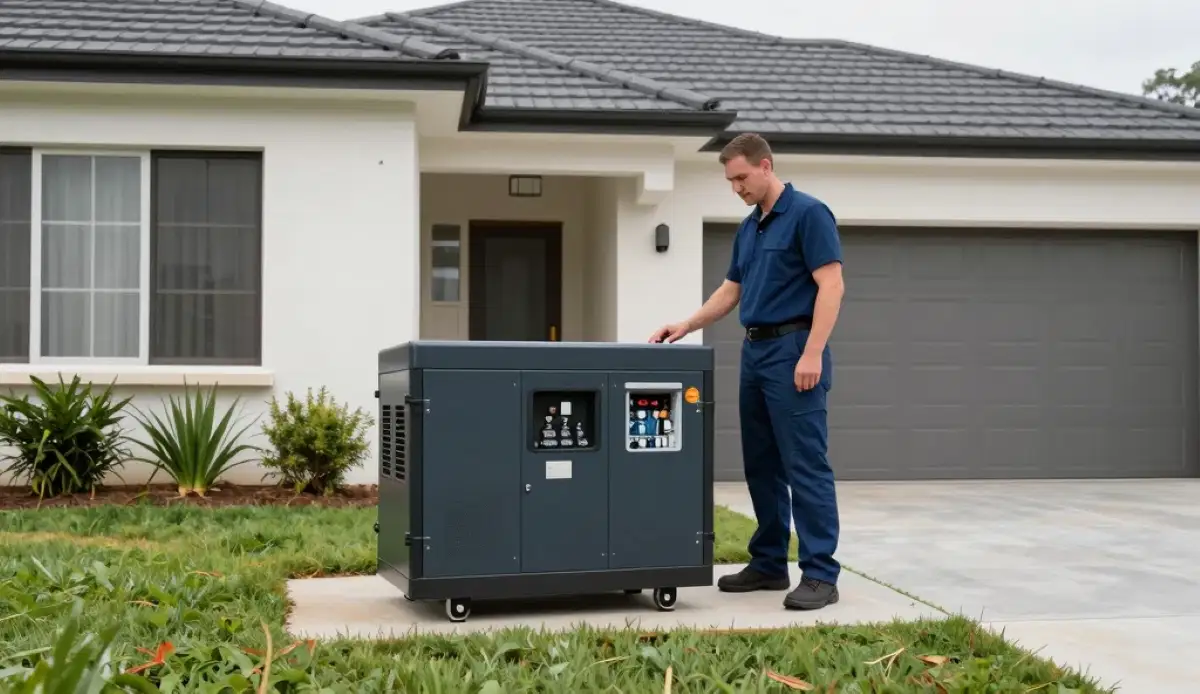 Outdoor generator installation with weatherproof enclosure – professional standby generator setup