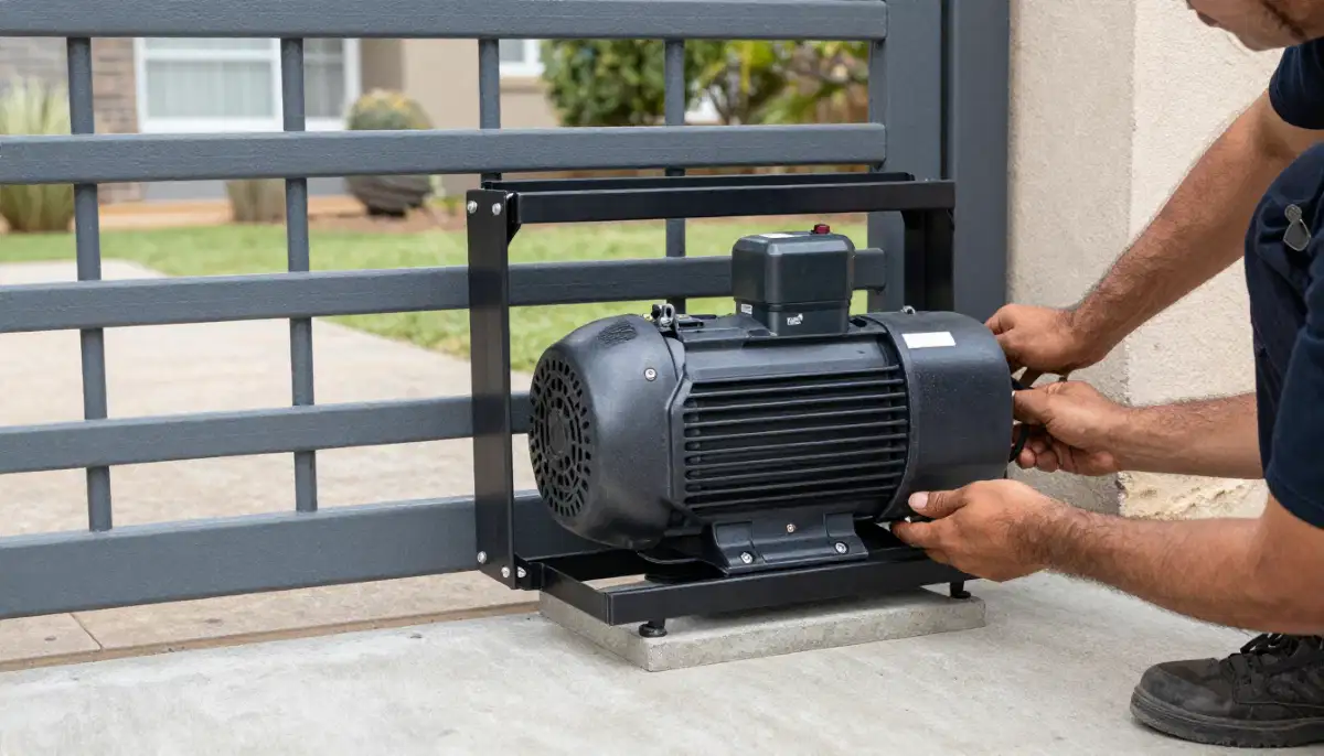 Automatic gate motor installation costs best brands South Africa – Centurion and ET Systems motors being installed