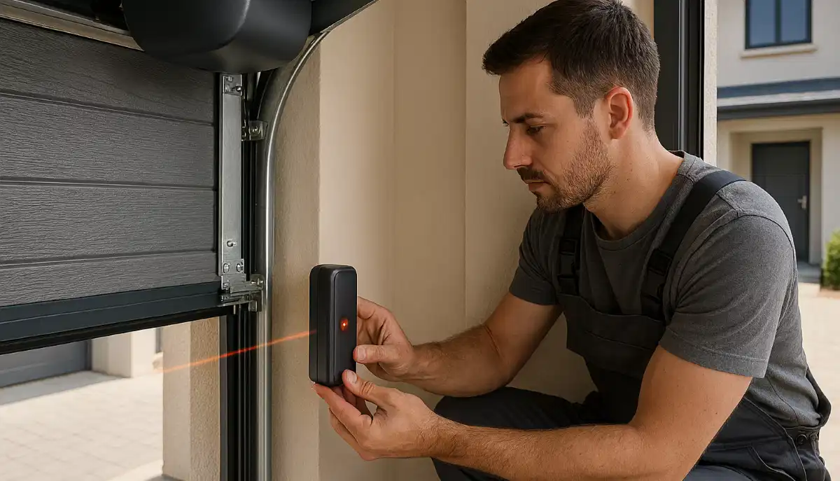 Garage door safety features South Africa – automatic garage door with safety sensors and auto-reverse mechanism