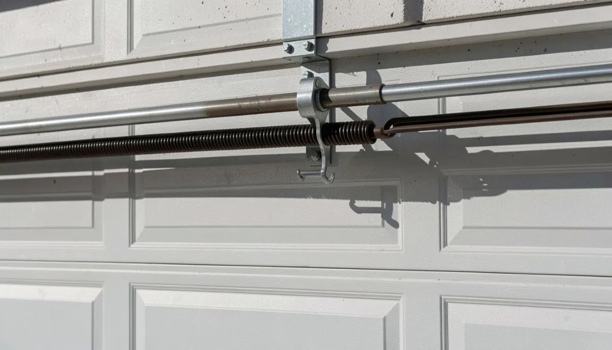 Garage door torsion spring assembly – dangerous component requiring professional handling