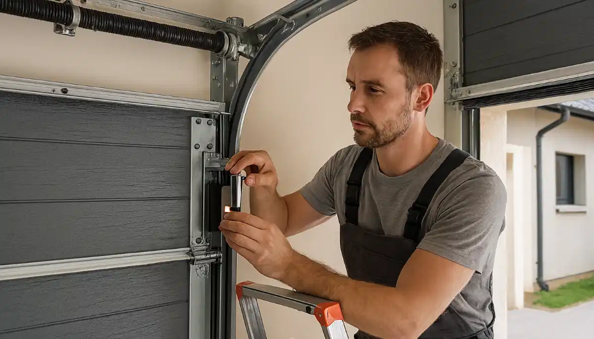 Garage door track installation tensioning – proper spring and track alignment for smooth operation