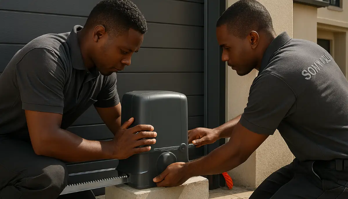 Sliding gate motor installation on concrete base – proper mounting for durability and smooth operation