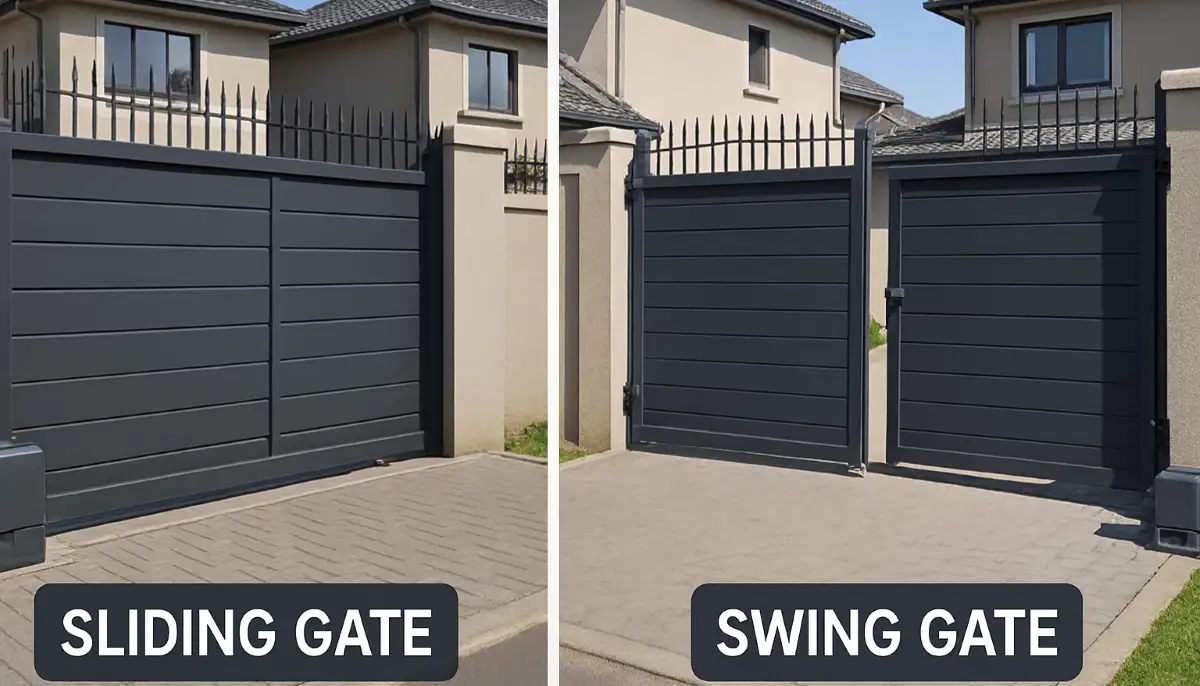 Sliding vs swing gates South Africa – comparison of automated sliding gate and swing gate installations