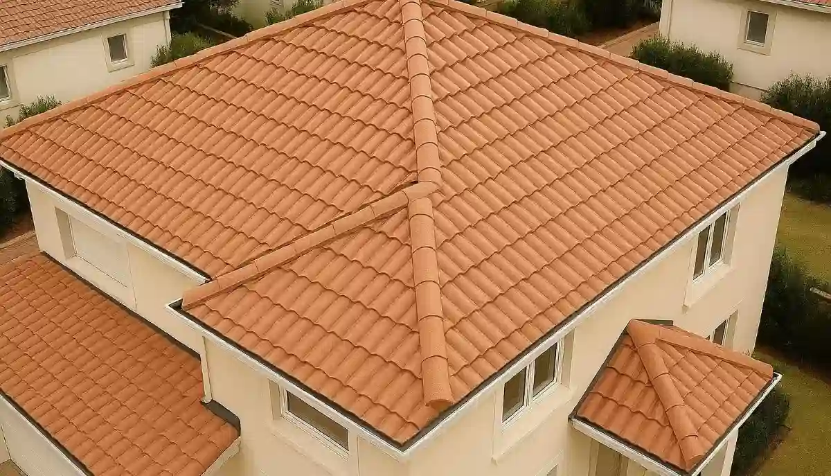 Completed roof painting project on residential home – professional roof painting finish