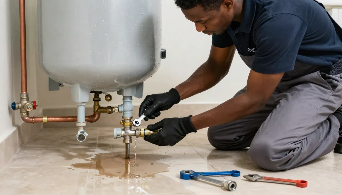 Leaking geyser repair showing importance of professional electric geyser installation