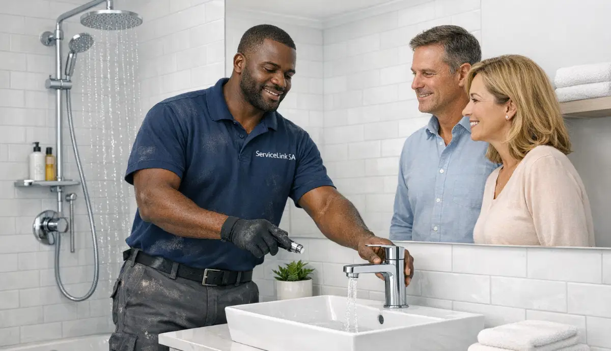 Water efficient plumbing fixtures including low-flow toilet for water conservation