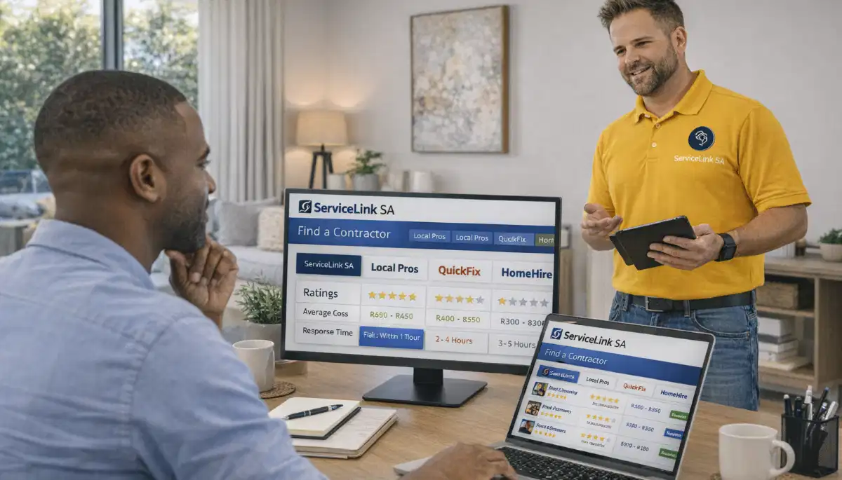 Multiple contractor platform logos and options displayed as alternatives for finding home services