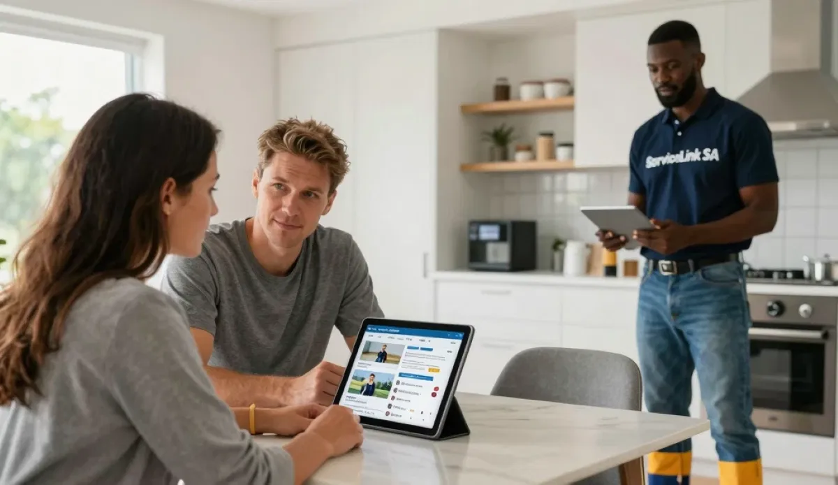 Homeowner comparing contractor services and quotes on two different online platforms side by side