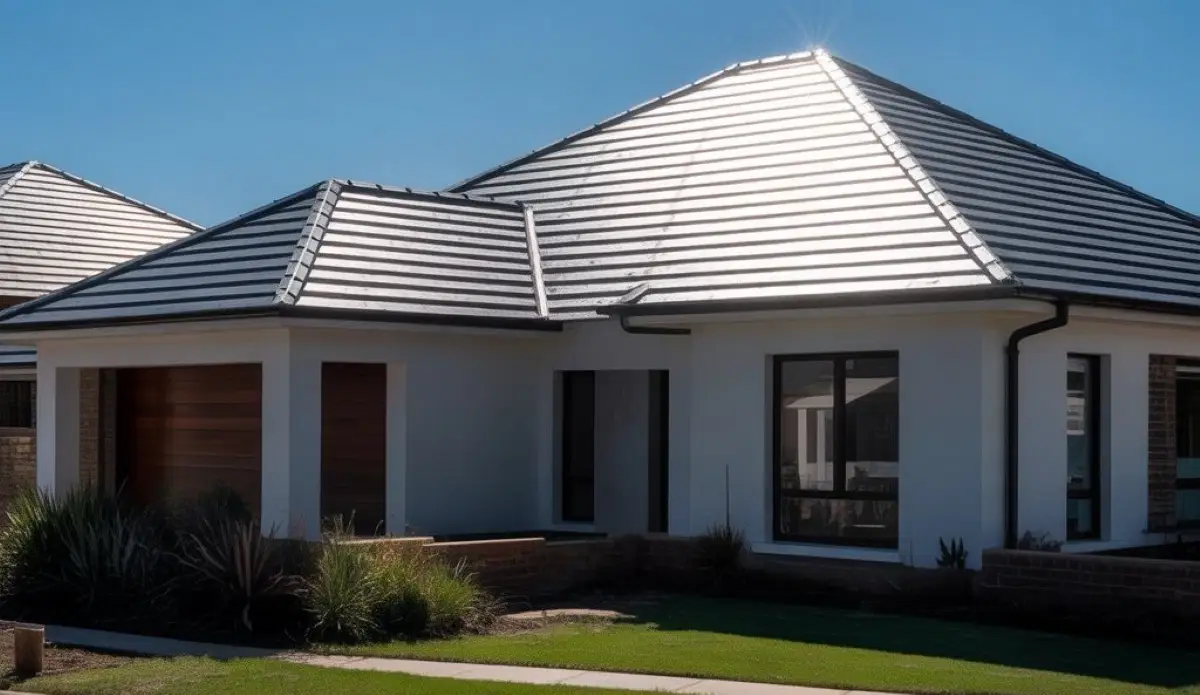 Completed concrete tile roof on a newly built South African home