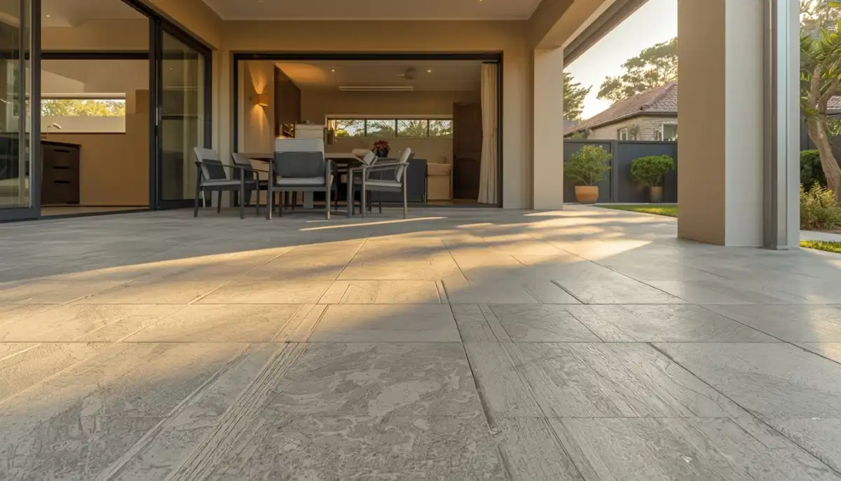 Patio outdoor tiles installed – beautiful outdoor patio with porcelain tiles