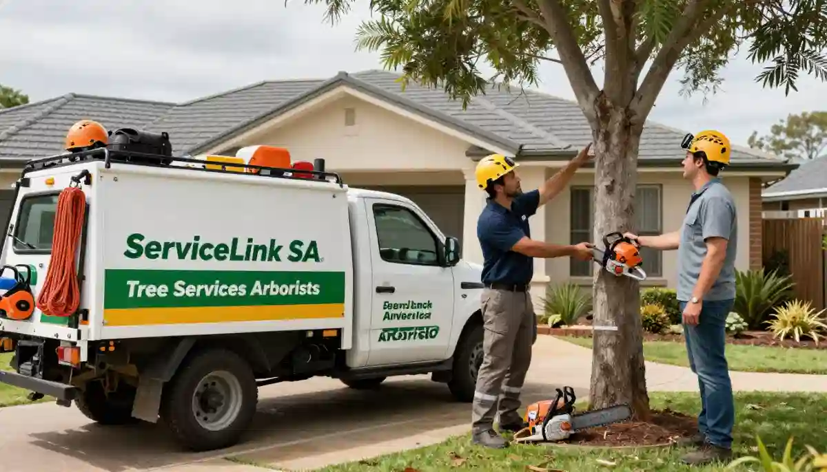 Choose tree felling company South Africa – homeowner meeting with professional arborist team for consultation