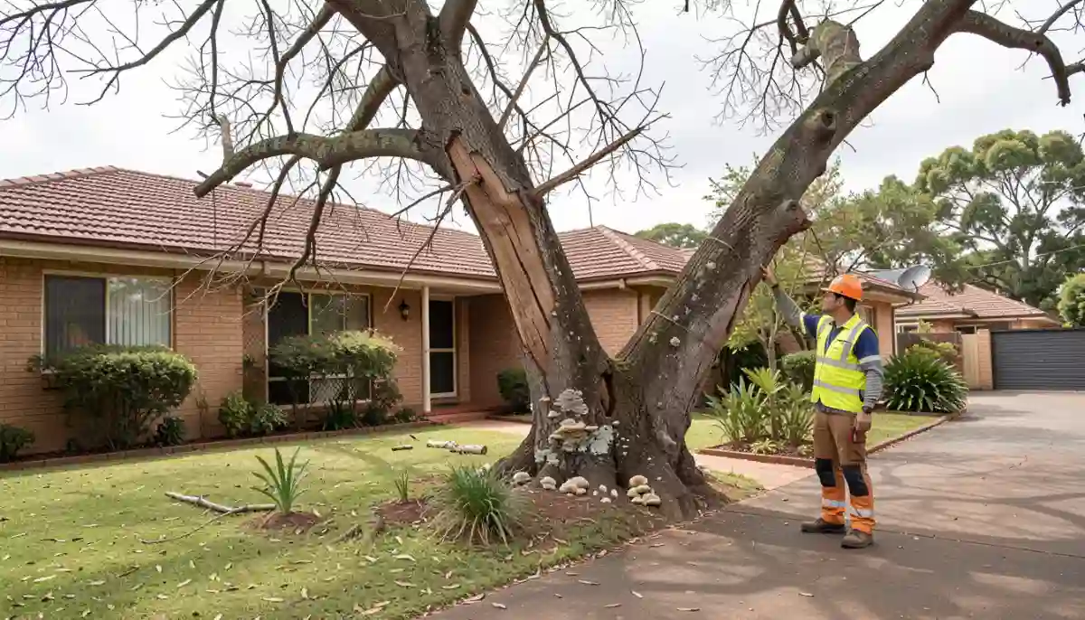 Well-maintained pruned tree – healthy specimen with good structure and proper pruning cuts after professional care