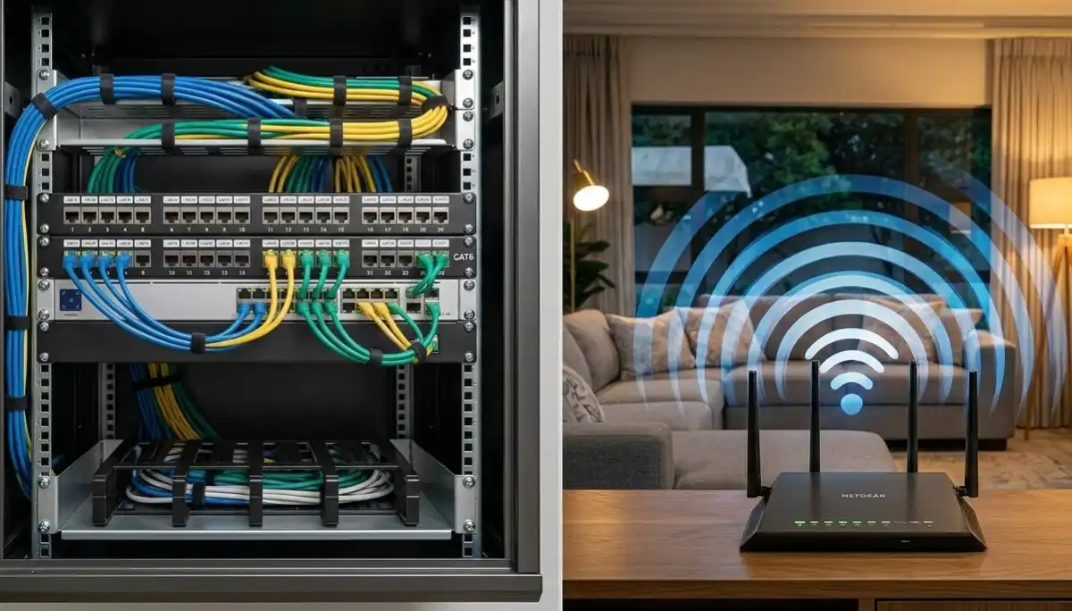 Ethernet wiring vs wireless South Africa – structured cabling comparison with WiFi router