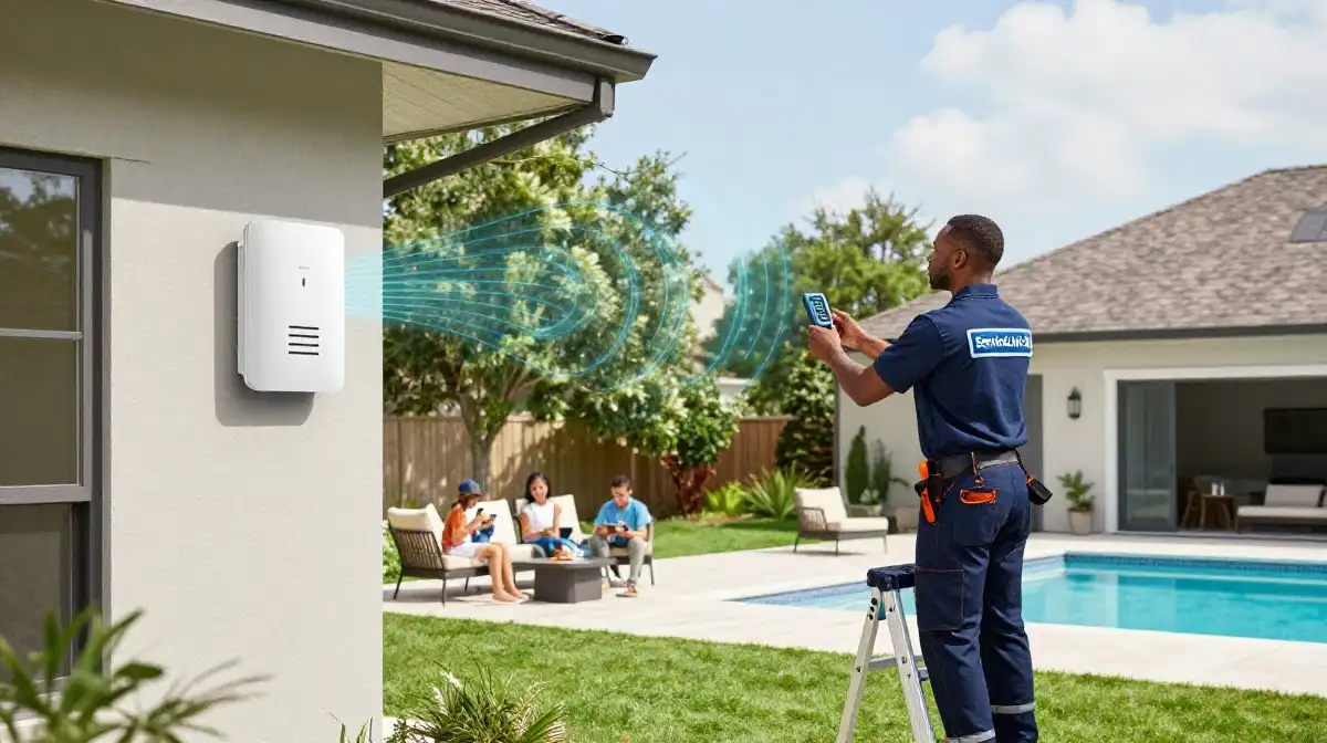 Outdoor WiFi access point garden for how to boost wifi signal in rural areas