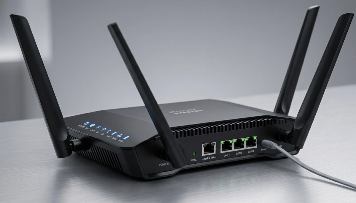 WiFi router dual band gigabit – modern router with gigabit ports for fibre connections