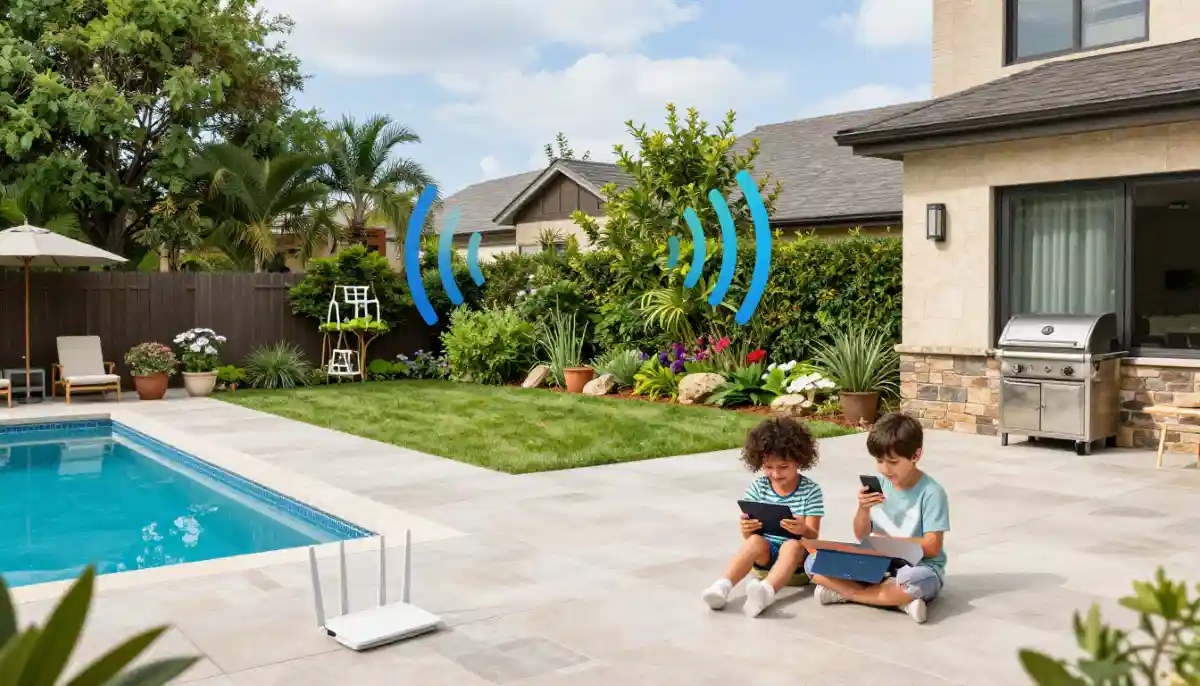 WiFi signal covering yard pool area for how to boost wifi signal in rural areas