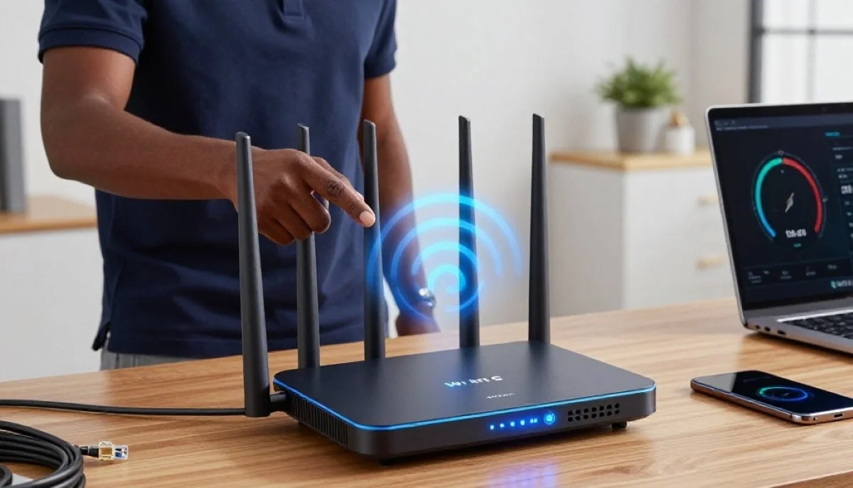 WiFi 6 router antenna design showing advanced technology for improved dual band performance
